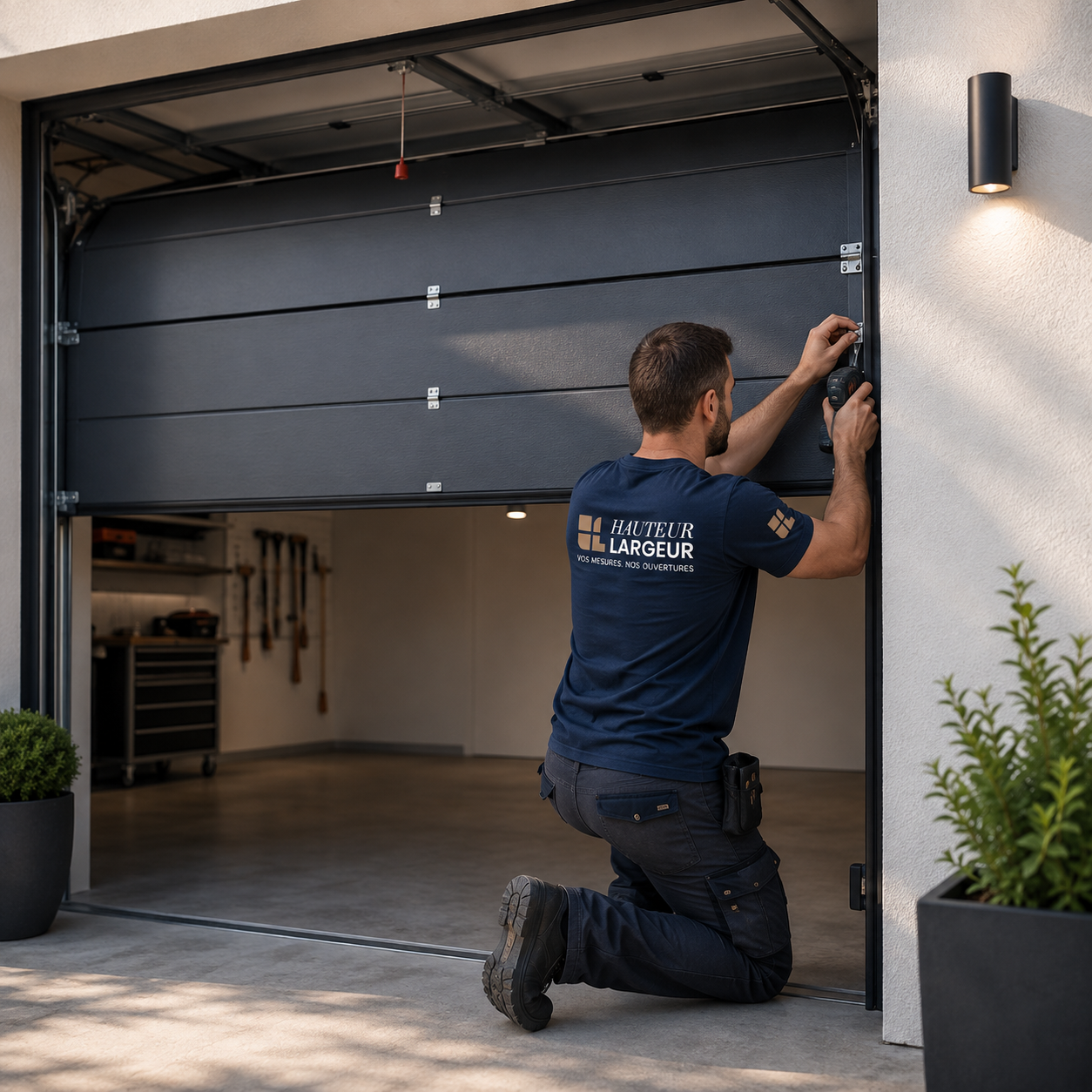 pose de portes de garage - Hauteur Largeur